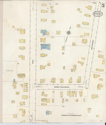 Sanborn Fire Insurance Map from Newport, Herkimer County, New York (1938), Sheet #0003 - Complete Map Set gallery image, historic Sanborn map, vintage wall art, New York New York