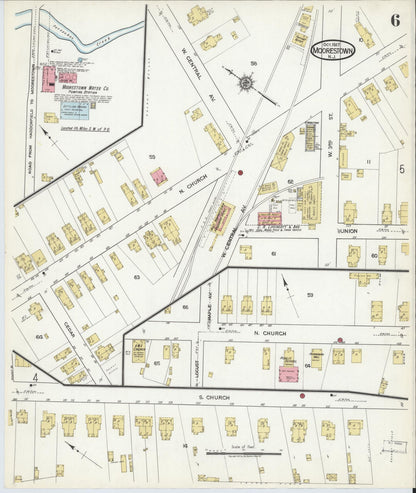 Sanborn Fire Insurance Map from Moorestown, Burlington County, New Jersey (1917), Sheet #0006 - Complete Map Set gallery image, historic Sanborn map, vintage wall art, New Jersey New Jersey