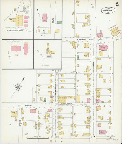 Sanborn Fire Insurance Map from Mount Pleasant, Westmoreland County, Pennsylvania (1901), Sheet #0002 - Complete Map Set gallery image, historic Sanborn map, vintage wall art, Pennsylvania Pennsylvania