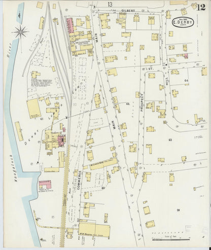 Sanborn Fire Insurance Map from Derby, New Haven County, Connecticut (1896), Sheet #0012 - Complete Map Set gallery image, historic Sanborn map, vintage wall art, Connecticut Connecticut