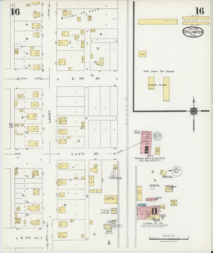 Sanborn Fire Insurance Map from Stillwater, Payne County, Oklahoma (1924), Sheet #0016 - Complete Map Set gallery image, historic Sanborn map, vintage wall art, Oklahoma Oklahoma