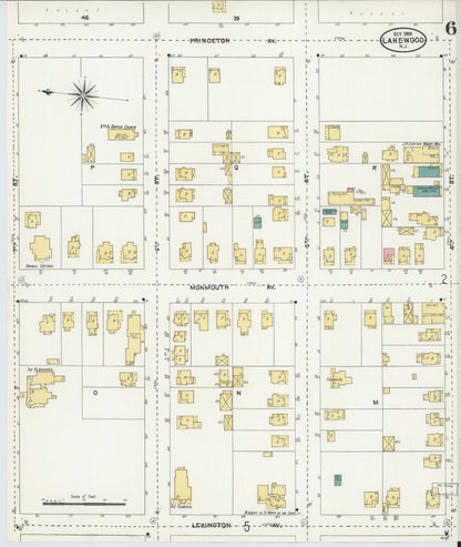 Sanborn Fire Insurance Map from Lakewood, Ocean County, New Jersey (1905), Sheet #0006 - Complete Map Set gallery image, historic Sanborn map, vintage wall art, New Jersey New Jersey