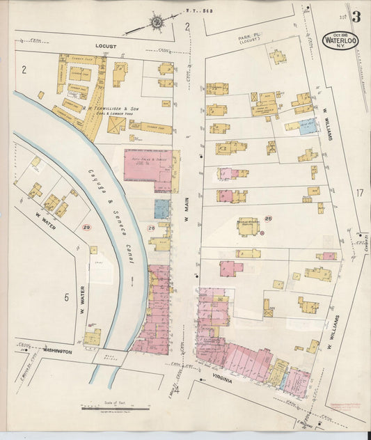 Sanborn Fire Insurance Map from Waterloo, Seneca County, New York (1948), Sheet #0003 - Historic Sanborn Fire Insurance Map Print, vintage old map wall art, antique decor, genealogy gift, New York New York map