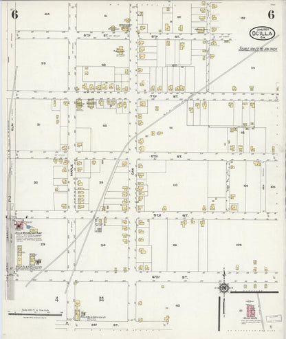 Sanborn Fire Insurance Map from Ocilla, Irwin County, Georgia (1924), Sheet #0006 - Complete Map Set gallery image, historic Sanborn map, vintage wall art, Georgia Georgia