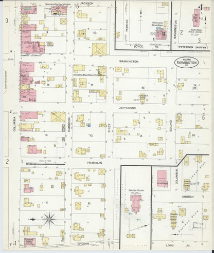 Sanborn Fire Insurance Map from Farmington, Saint Francois County, Missouri (1908), Sheet #0004 - Complete Map Set gallery image, historic Sanborn map, vintage wall art, Missouri Missouri