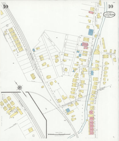 Sanborn Fire Insurance Map from Leechburg, Armstrong County, Pennsylvania (1927), Sheet #0010 - Historic Sanborn Fire Insurance Map Print, vintage old map wall art, antique decor, genealogy gift, Pennsylvania Pennsylvania map