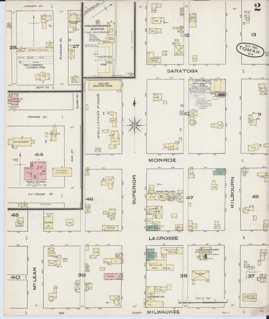 Sanborn Fire Insurance Map from Tomah, Monroe County, Wisconsin (1885), Sheet #0002 - Historic Sanborn Fire Insurance Map Print, vintage old map wall art, antique decor, genealogy gift, Wisconsin Wisconsin map