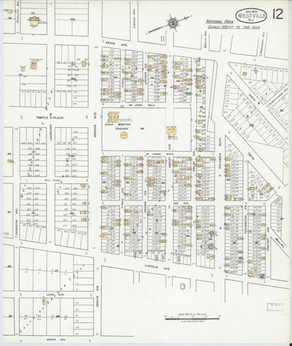 Sanborn Fire Insurance Map from Westville, Gloucester County, New Jersey (1919), Sheet #0012 - Complete Map Set gallery image, historic Sanborn map, vintage wall art, New Jersey New Jersey