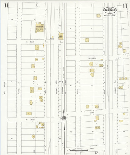 Sanborn Fire Insurance Map from Garibaldi, Tillamook County, Oregon (1929), Sheet #0011 - Complete Map Set gallery image, historic Sanborn map, vintage wall art, Oregon Oregon