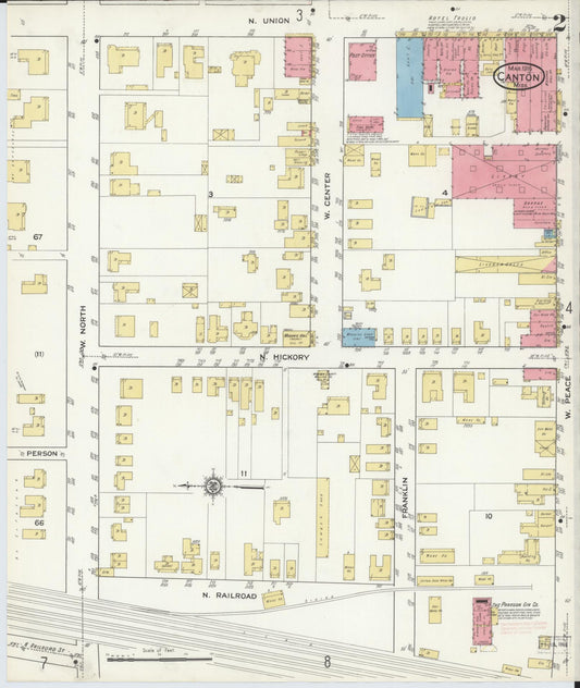 Sanborn Fire Insurance Map from Canton, Madison County, Mississippi (1916), Sheet #0002 - Historic Sanborn Fire Insurance Map Print, vintage old map wall art, antique decor, genealogy gift, Mississippi Mississippi map