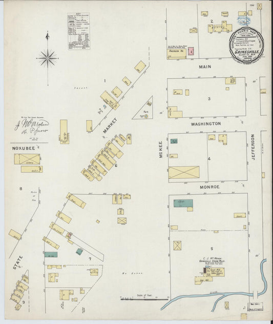 Sanborn Fire Insurance Map from Gainesville, Sumter County, Alabama (1894), Sheet #0001 - Historic Sanborn Fire Insurance Map Print, vintage old map wall art, antique decor, genealogy gift, Alabama Alabama map