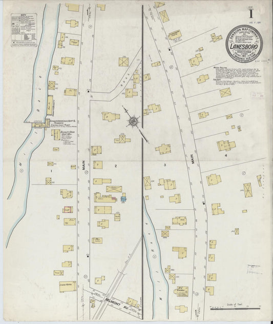 Sanborn Fire Insurance Map from Lanesboro, Susquehanna County, Pennsylvania (1911), Sheet #0001 - Complete Map Set gallery image, historic Sanborn map, vintage wall art, Pennsylvania Pennsylvania