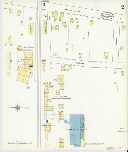 Sanborn Fire Insurance Map from Williamson, Wayne County, New York (1911), Sheet #0002 - Historic Sanborn Fire Insurance Map Print, vintage old map wall art, antique decor, genealogy gift, New York New York map
