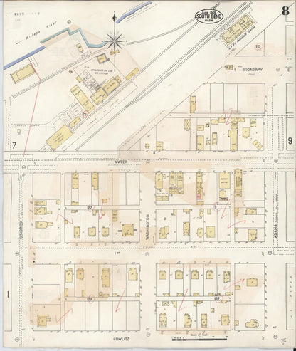 Sanborn Fire Insurance Map from South Bend, Pacific County, Washington (1929), Sheet #0010 - Complete Map Set gallery image, historic Sanborn map, vintage wall art, Washington Washington