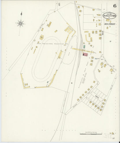 Sanborn Fire Insurance Map from Burgettstown, Washington County, Pennsylvania (1908), Sheet #0006 - Historic Sanborn Fire Insurance Map Print, vintage old map wall art, antique decor, genealogy gift, Pennsylvania Pennsylvania map