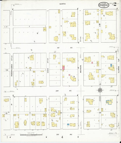 Sanborn Fire Insurance Map from Oswego, Labette County, Kansas (1918), Sheet #0002 - Complete Map Set gallery image, historic Sanborn map, vintage wall art, Kansas Kansas