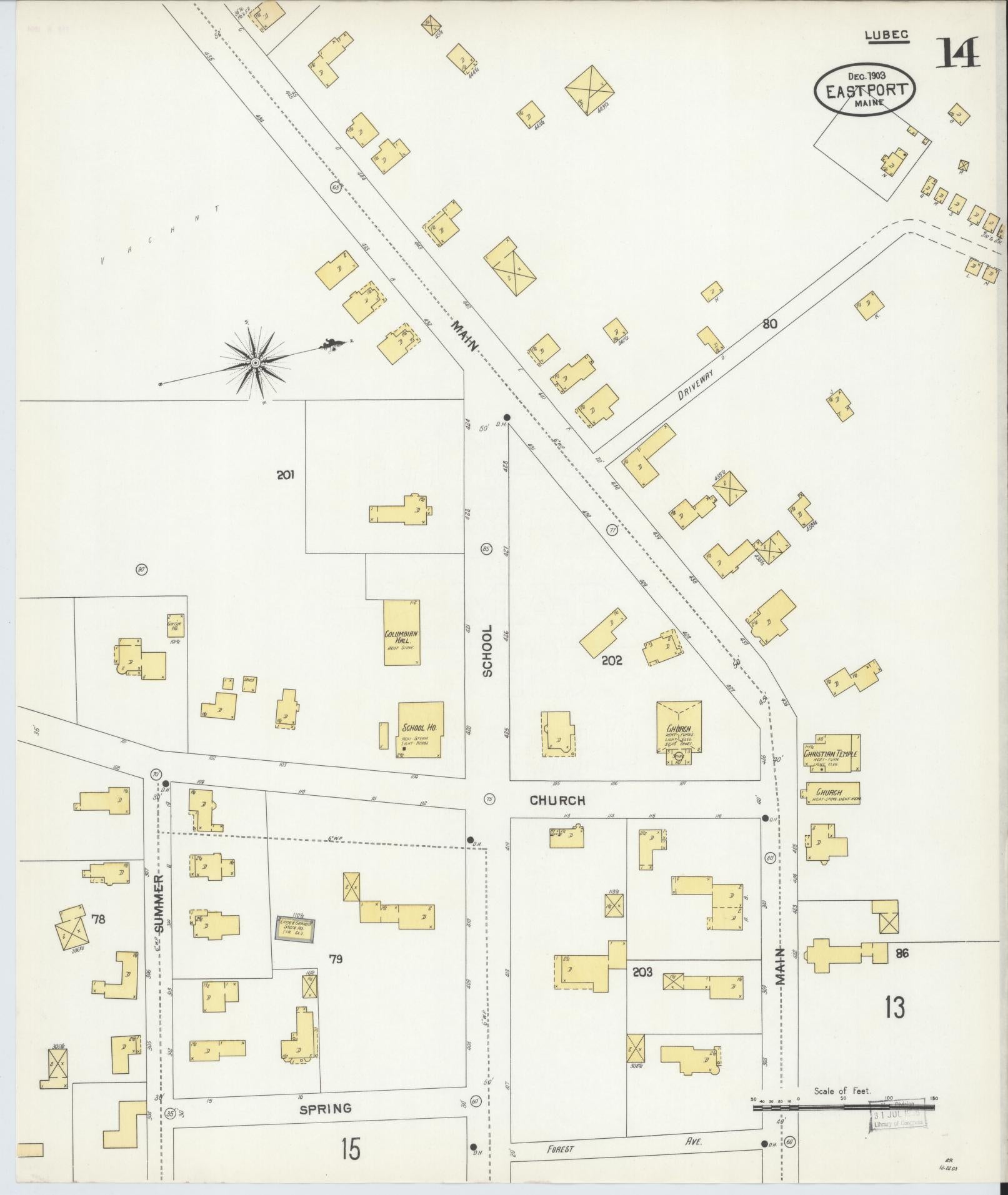 Sanborn Fire Insurance Map from Eastport, Washington County, Maine (1903), Sheet #0014 - Complete Map Set gallery image, historic Sanborn map, vintage wall art, Maine Maine