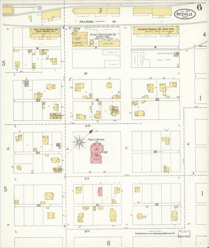 Sanborn Fire Insurance Map from Ritzville, Adams County, Washington (1905), Sheet #0006 - Complete Map Set gallery image, historic Sanborn map, vintage wall art, Washington Washington