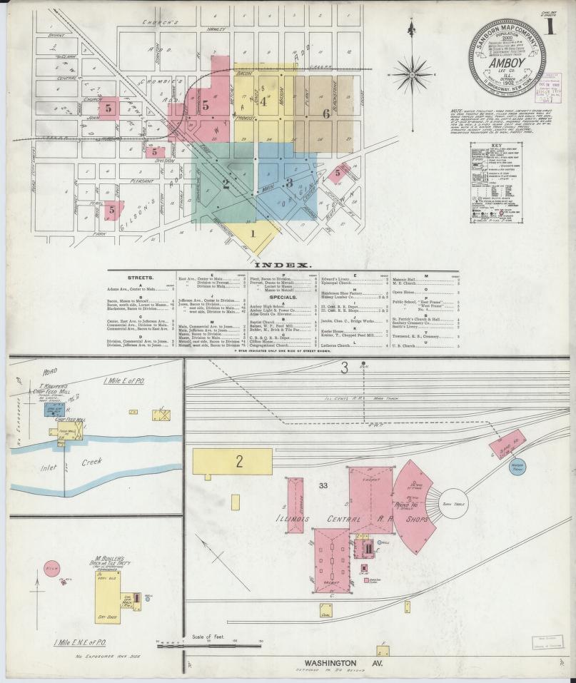 Sanborn Fire Insurance Map from Amboy, Lee County, Illinois. (1902) – Map View
