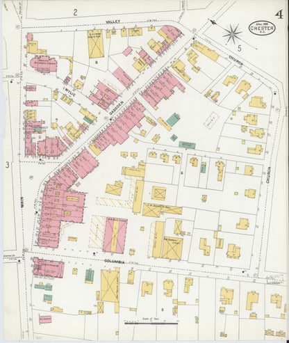 Sanborn Fire Insurance Map from Chester, Chester County, South Carolina (1904), Sheet #0004 - Complete Map Set gallery image, historic Sanborn map, vintage wall art, South Carolina South Carolina