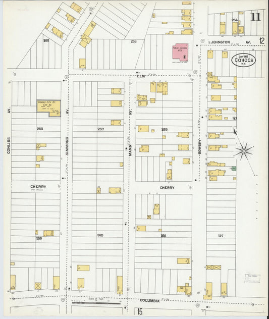 Sanborn Fire Insurance Map from Cohoes, Albany County, New York (1902), Sheet #0011 - Historic Sanborn Fire Insurance Map Print, vintage old map wall art, antique decor, genealogy gift, New York New York map