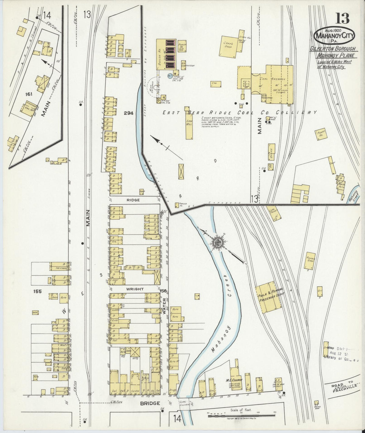 Sanborn Fire Insurance Map from Mahanoy City, Schuylkill County, Pennsylvania (1920), Sheet #0013 - Complete Map Set gallery image, historic Sanborn map, vintage wall art, Pennsylvania Pennsylvania