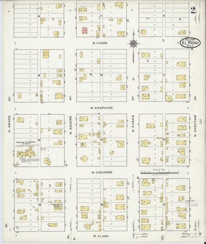 Sanborn Fire Insurance Map from El Reno, Canadian County, Oklahoma (1920), Sheet #0002 - Complete Map Set gallery image, historic Sanborn map, vintage wall art, Oklahoma Oklahoma