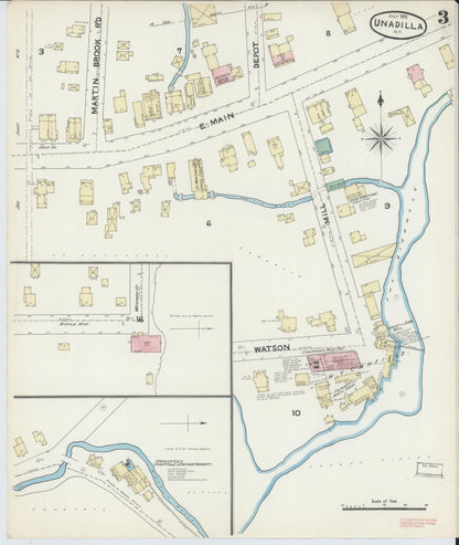 Sanborn Fire Insurance Map from Unadilla, Otsego County, New York (1891), Sheet #0003 - Complete Map Set gallery image, historic Sanborn map, vintage wall art, New York New York