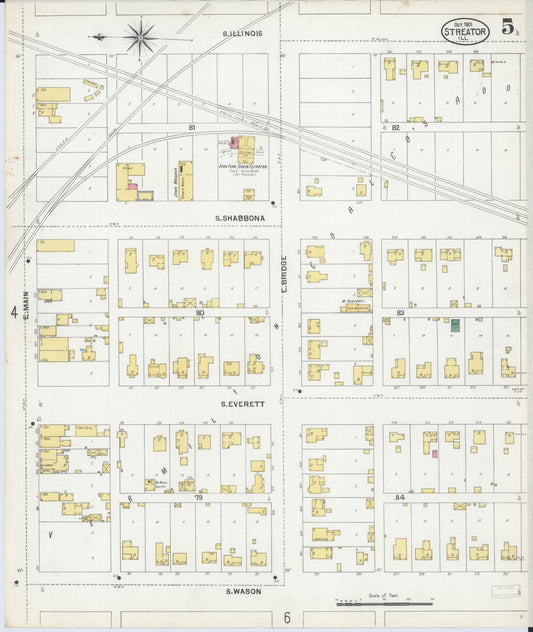 Sanborn Fire Insurance Map from Streator, La Salle County, Illinois (1901), Sheet #0005 - Historic Sanborn Fire Insurance Map Print, vintage old map wall art, antique decor, genealogy gift, Illinois Illinois map