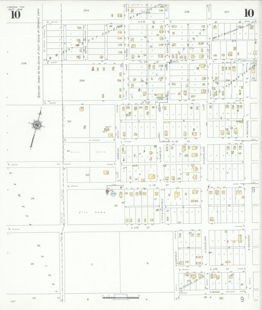 Sanborn Fire Insurance Map from Lamesa, Dawson County, Texas (1939), Sheet #0010 - Historic Sanborn Fire Insurance Map Print, vintage old map wall art, antique decor, genealogy gift, Texas Texas map