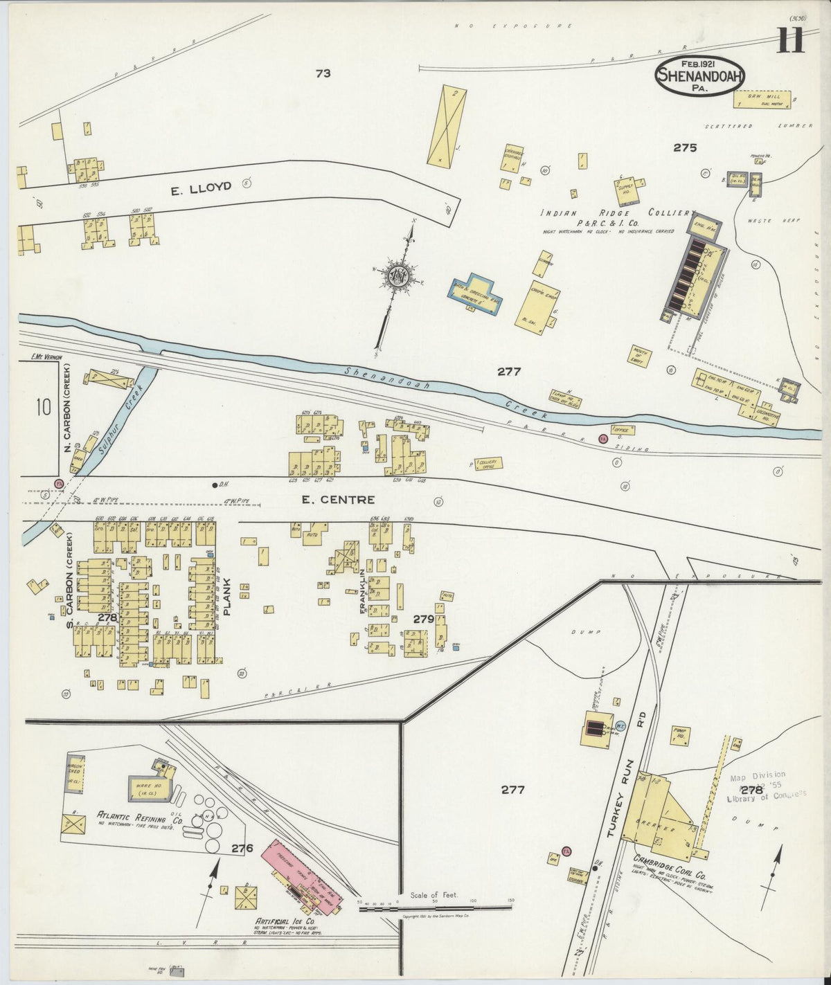 Sanborn Fire Insurance Map from Shenandoah, Schuylkill County, Pennsylvania (1921), Sheet #0011 - Historic Sanborn Fire Insurance Map Print, vintage old map wall art, antique decor, genealogy gift, Pennsylvania Pennsylvania map