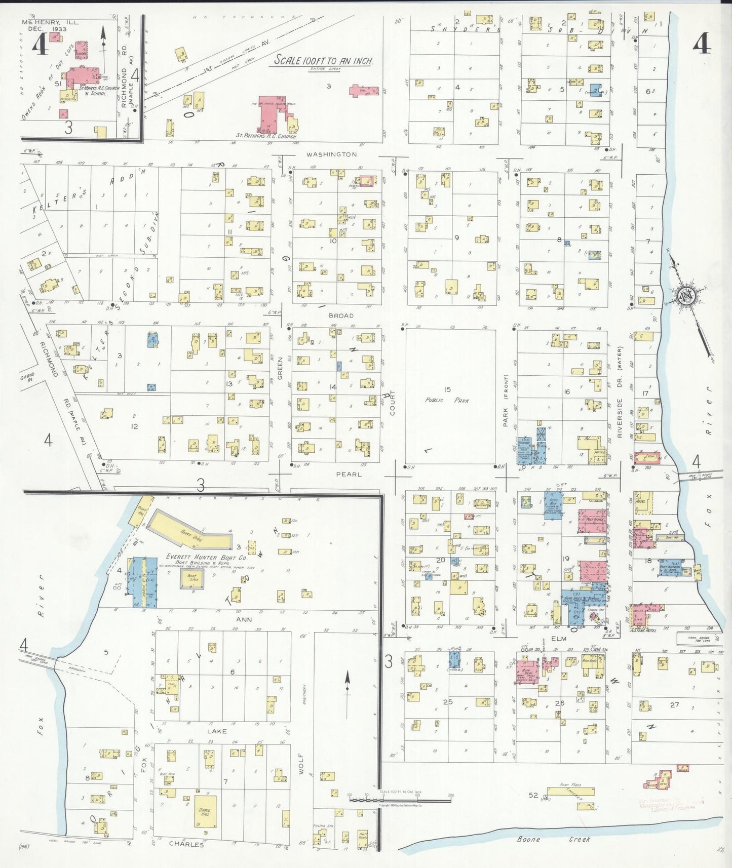 Sanborn Fire Insurance Map from McHenry, McHenry County, Illinois (1933), Sheet #0004 - Complete Map Set gallery image, historic Sanborn map, vintage wall art, Illinois Illinois