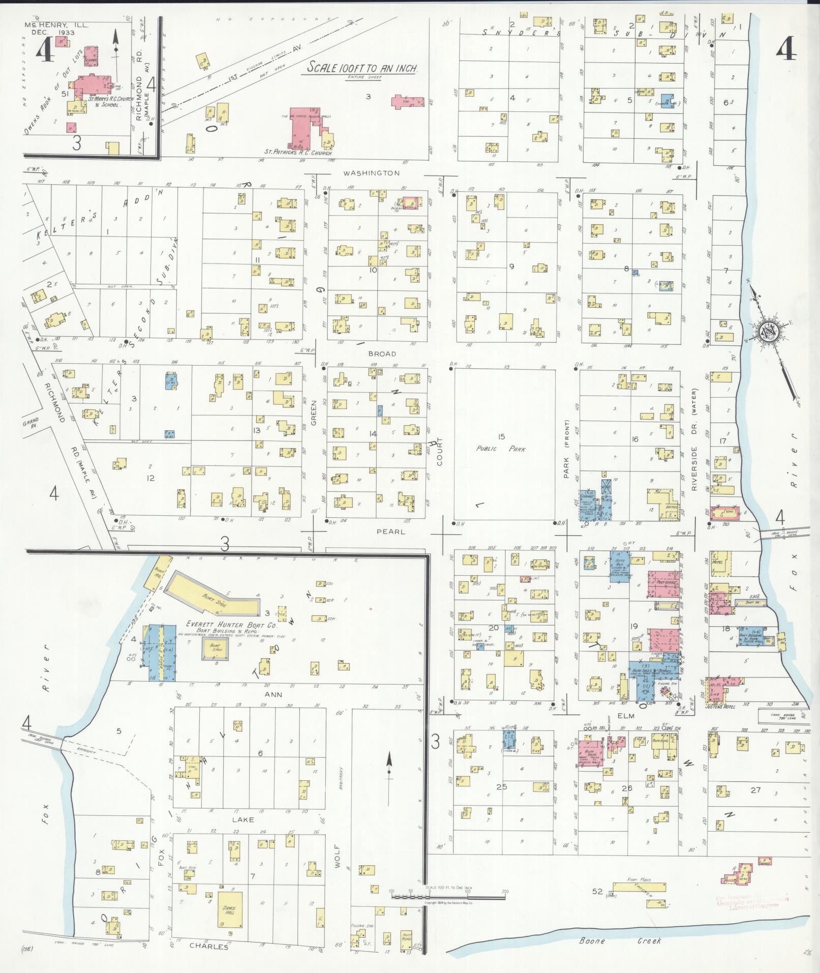 Sanborn Fire Insurance Map from McHenry, McHenry County, Illinois (1933), Sheet #0004 - Complete Map Set gallery image, historic Sanborn map, vintage wall art, Illinois Illinois