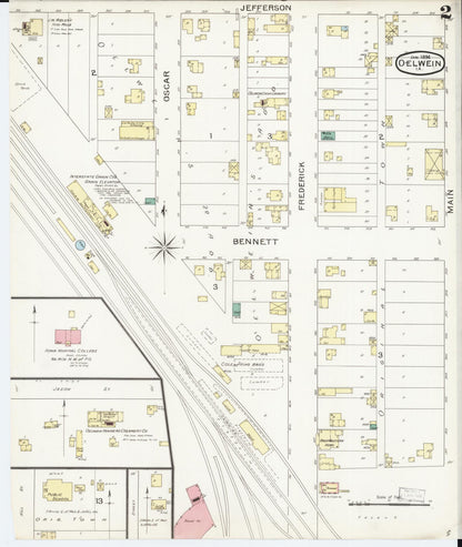 Sanborn Fire Insurance Map from Oelwein, Fayette County, Iowa (1894), Sheet #0002 - Historic Sanborn Fire Insurance Map Print