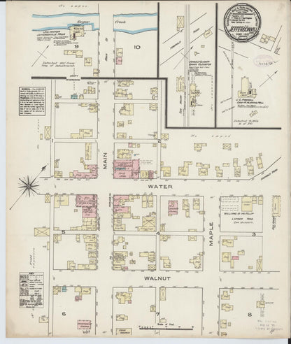 Sanborn Fire Insurance Map from Jeffersonville, Fayette County, Ohio (1885), Sheet #0001 - Historic Sanborn Fire Insurance Map Print, vintage old map wall art, antique decor, genealogy gift, Ohio Ohio map