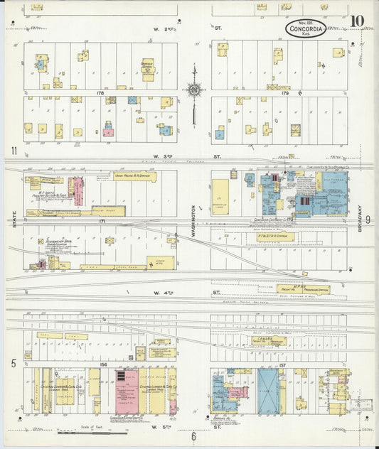 Sanborn Fire Insurance Map from Concordia, Cloud County, Kansas (1911), Sheet #0010 - Historic Sanborn Fire Insurance Map Print, vintage old map wall art, antique decor, genealogy gift, Kansas Kansas map