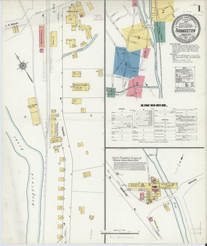 Sanborn Fire Insurance Map from Thomaston, Litchfield County, Connecticut (1911), Sheet #0001 - Complete Map Set gallery image, historic Sanborn map, vintage wall art, Connecticut Connecticut