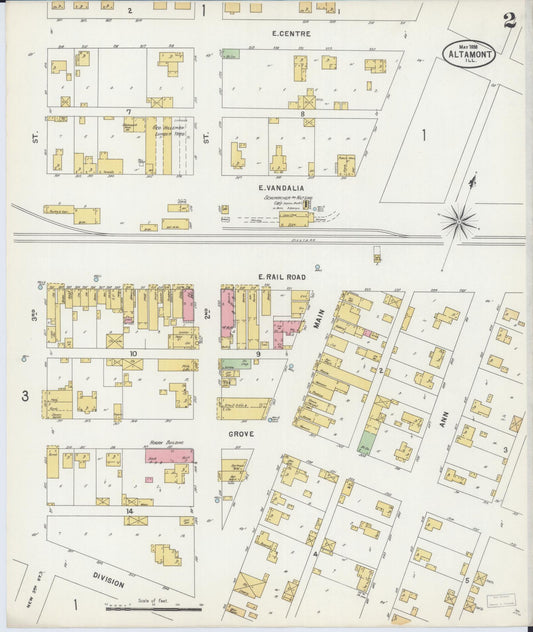 Sanborn Fire Insurance Map from Altamont, Effingham County, Illinois (1898), Sheet #0002 - Historic Sanborn Fire Insurance Map Print, vintage old map wall art, antique decor, genealogy gift, Illinois Illinois map