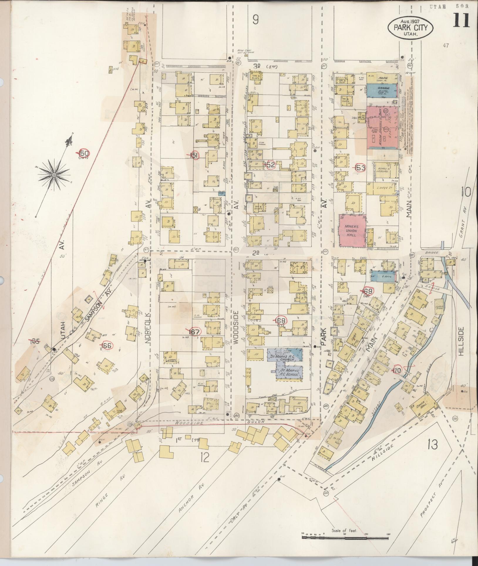 Sanborn Fire Insurance Map from Park City, Summit County, Utah (1940), Sheet #0011 - Historic Sanborn Fire Insurance Map Print, vintage old map wall art, antique decor, genealogy gift, Utah Utah map