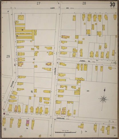 Sanborn Fire Insurance Map from Saratoga, Saratoga County, New York (1900), Sheet #0030 - Historic Sanborn Fire Insurance Map Print, vintage old map wall art, antique decor, genealogy gift, New York New York map