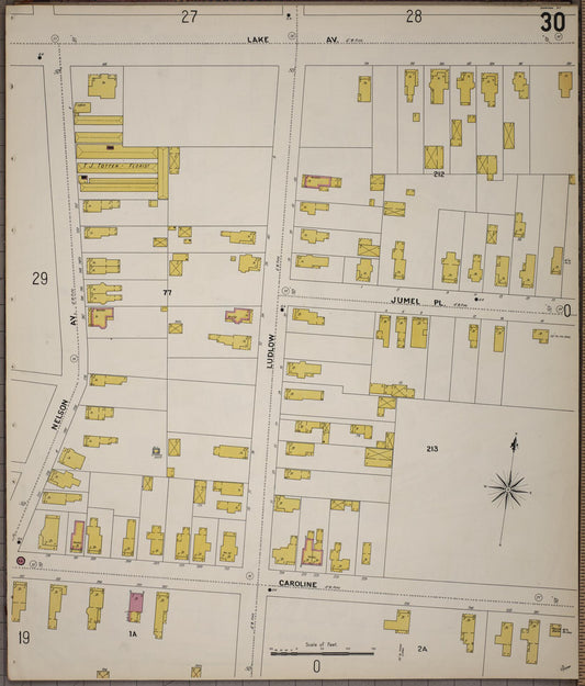 Sanborn Fire Insurance Map from Saratoga, Saratoga County, New York (1900), Sheet #0030 - Historic Sanborn Fire Insurance Map Print, vintage old map wall art, antique decor, genealogy gift, New York New York map