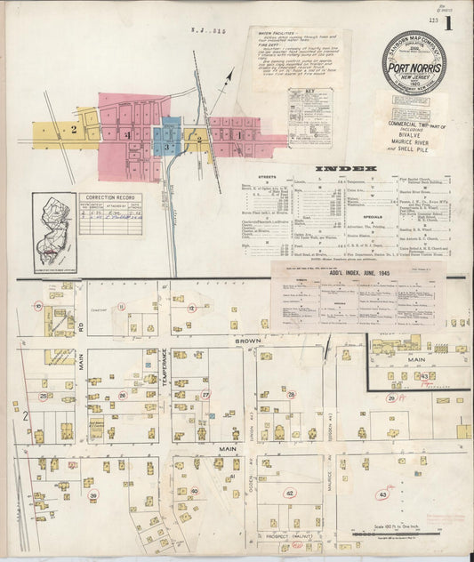 Sanborn Fire Insurance Map from Port Norris, Cumberland County, New Jersey. (1945) – Historic Sanborn Fire Insurance Map Print