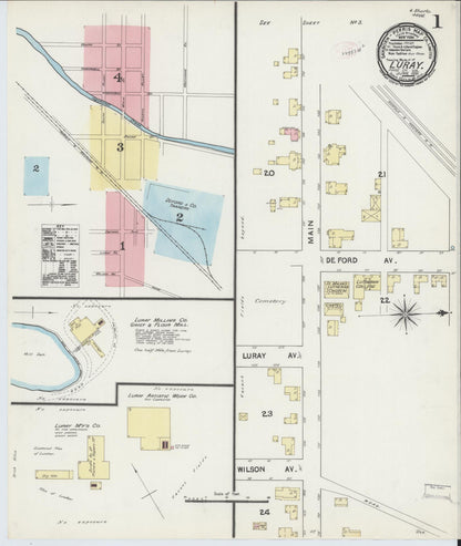 Sanborn Fire Insurance Map from Luray, Page County, Virginia (1891), Sheet #0001 - Complete Map Set gallery image, historic Sanborn map, vintage wall art, Virginia Virginia