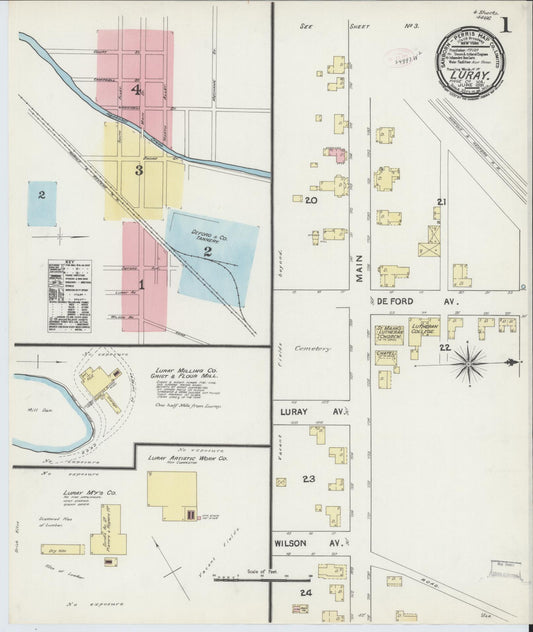 Sanborn Fire Insurance Map from Luray, Page County, Virginia (1891), Sheet #0001 - Complete Map Set gallery image, historic Sanborn map, vintage wall art, Virginia Virginia