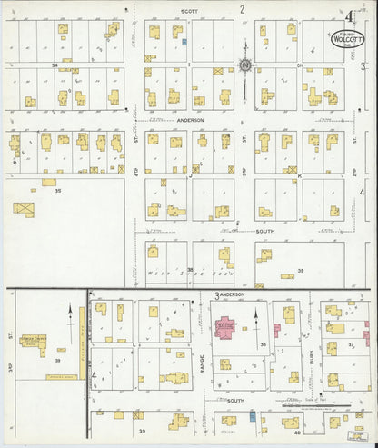 Sanborn Fire Insurance Map from Wolcott, White County, Indiana (1919), Sheet #0004 - Historic Sanborn Fire Insurance Map Print, vintage old map wall art, antique decor, genealogy gift, Indiana Indiana map
