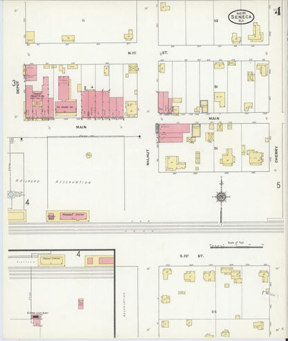 Sanborn Fire Insurance Map from Seneca, Oconee County, South Carolina (1911), Sheet #0004 - Complete Map Set gallery image, historic Sanborn map, vintage wall art, South Carolina South Carolina