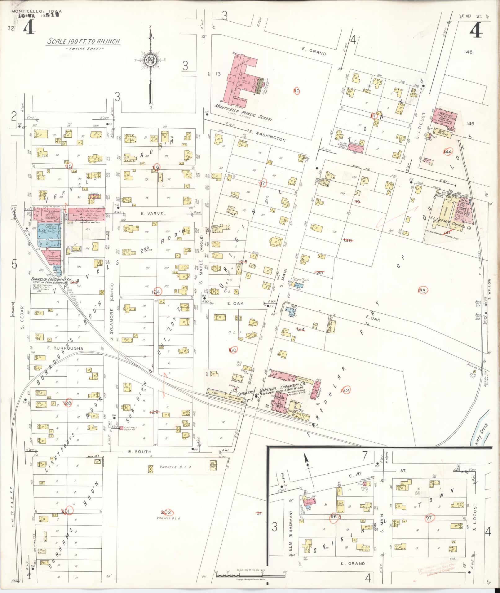 Sanborn Fire Insurance Map from Monticello, Jones County, Iowa (1943), Sheet #0004 - Historic Sanborn Fire Insurance Map Print