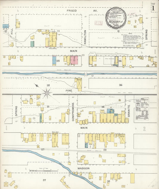 Sanborn Fire Insurance Map from Neihart, Cascade County, Montana (1892), Sheet #0001 - Complete Map Set gallery image, historic Sanborn map, vintage wall art, Montana Montana