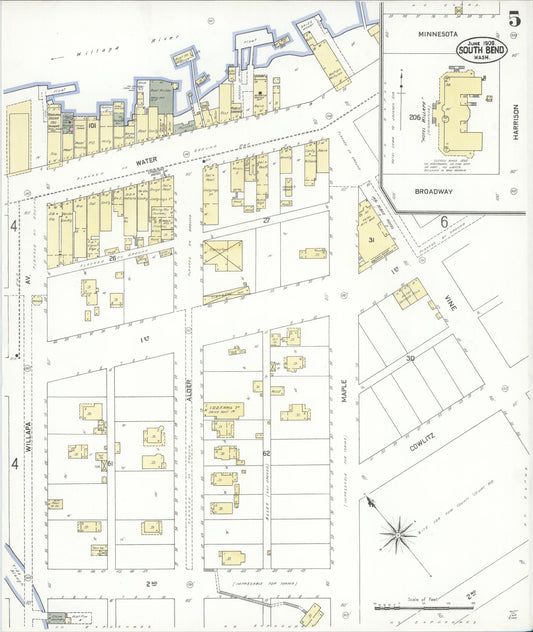 Sanborn Fire Insurance Map from South Bend, Pacific County, Washington (1909), Sheet #0005