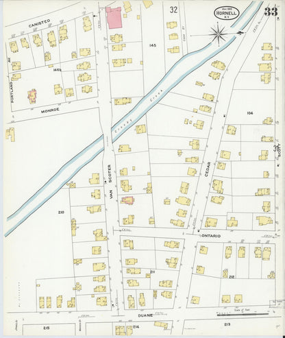 Sanborn Fire Insurance Map from Hornell, Steuben County, New York (1909), Sheet #0033 - Complete Map Set gallery image, historic Sanborn map, vintage wall art, New York New York